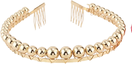 Różowa opaska z złotymi perłami SPARKYS