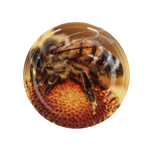 Zestaw wieczek 82 mm z motywem pszczoły i miodu, 10 szt.