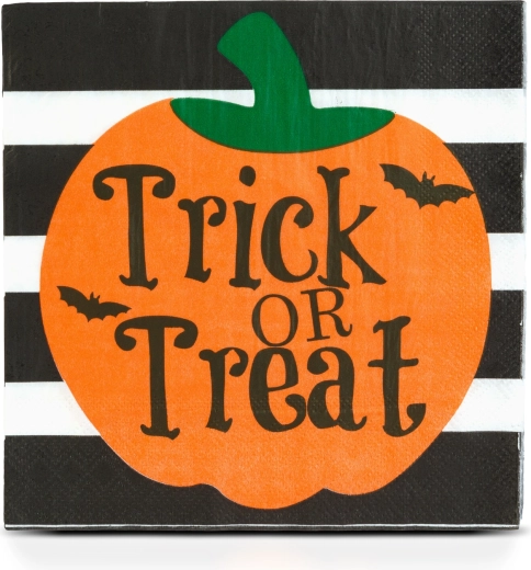 Halloweenowe papierowe serwetki z dynią, 33 × 33 cm, 16 szt.