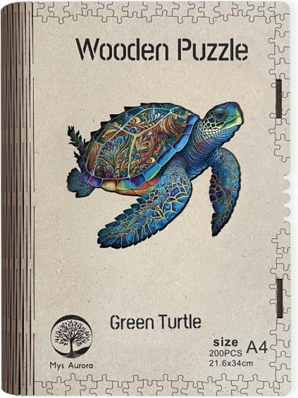 Drewniane puzzle Green Turtle A4