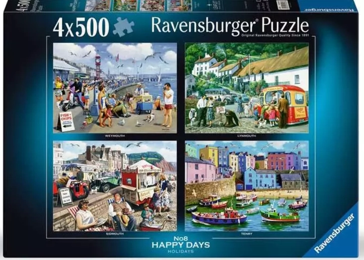 Puzzle Ravensburger Happy Days: Wakacje 4×500 elementów