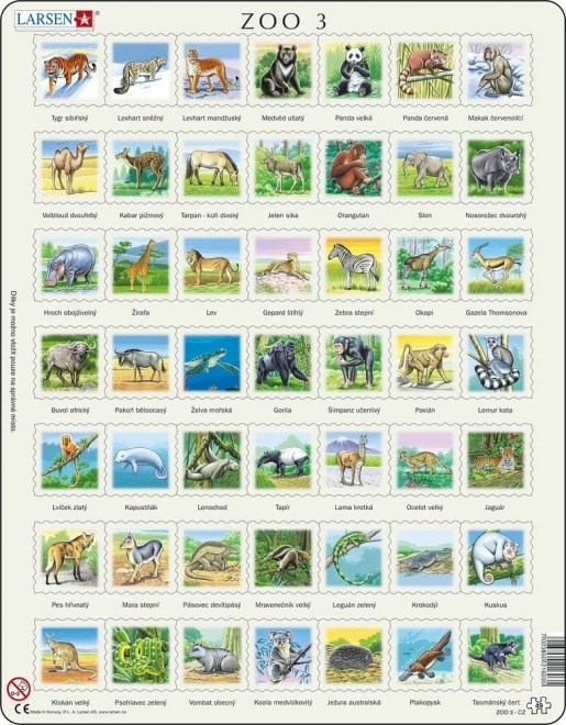 LARSEN puzzle zwierzęta świata – 49 elementów
