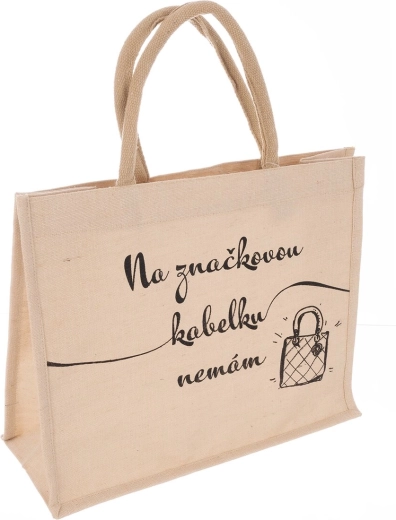 Torba jutowa beżowa „Na markowe…”