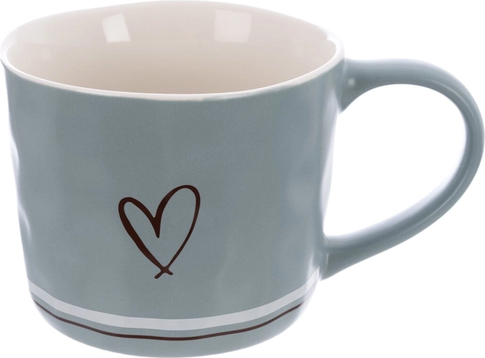 Porcelanowy kubek Serce 400 ml niebieski