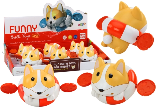 Mechaniczna zabawka do kąpieli – nakręcany lis w kółku