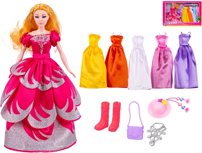 Modna lalka 29 cm z sukienkami i akcesoriami