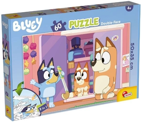 Dwustronne puzzle plus 60 elementów Bluey