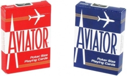 Karty do gry AVIATOR, rozmiar pokerowy, plastikowa powłoka, standardowy indeks