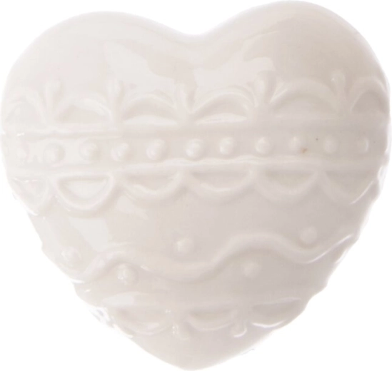 Porcelanowe serce białe 6 × 4 × 6 cm