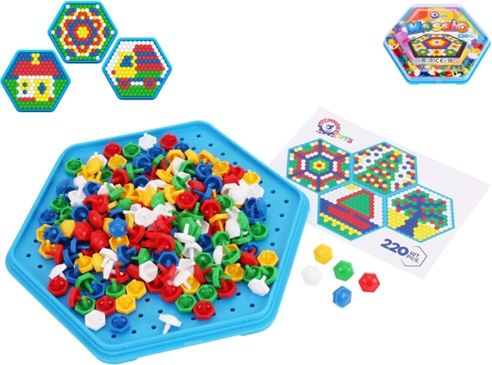 Mozaika Sześciokąt 220 szt. z przezroczystą pokrywą