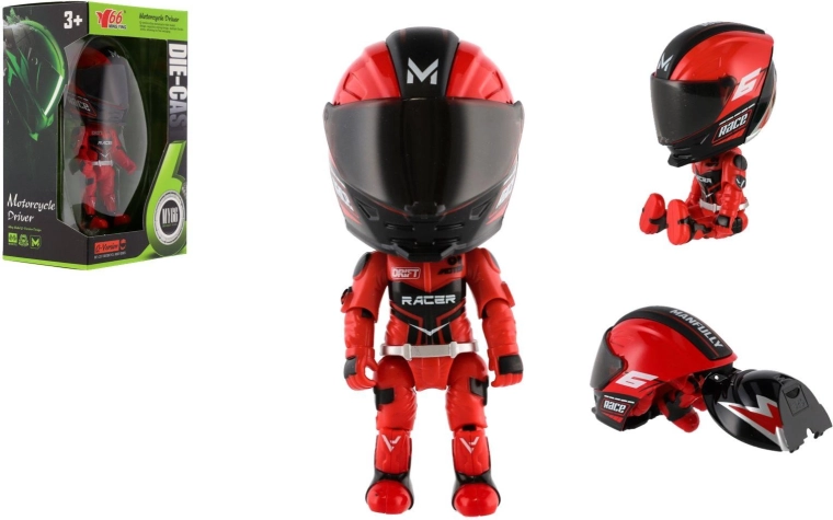 Elastyczna figurka motocyklisty 12 cm z odpinanym kaskiem