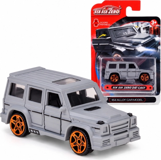 Metalowy samochodzik terenowy z otwieranymi drzwiami w skali 1:64