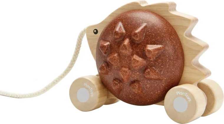 Jeżyk do ciągnięcia PlanToys – brązowy