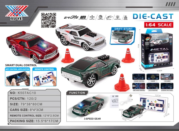 Driftujące autko 1:64 Speedy z akcesoriami – 1 sztuka