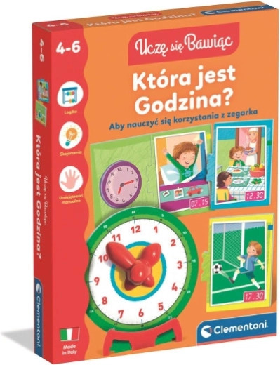 Która jest godzina? edukacyjna gra z puzzlami i zegarem