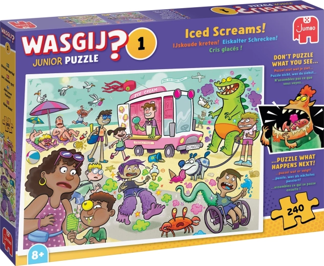 Puzzle Jumbo Wasgij Junior 1: Lodowe krzyki! 240 elementów