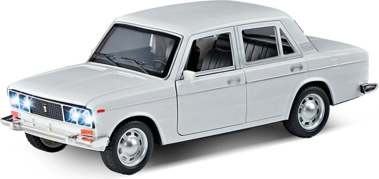 Białe auto ze światłem i dźwiękiem 18 cm