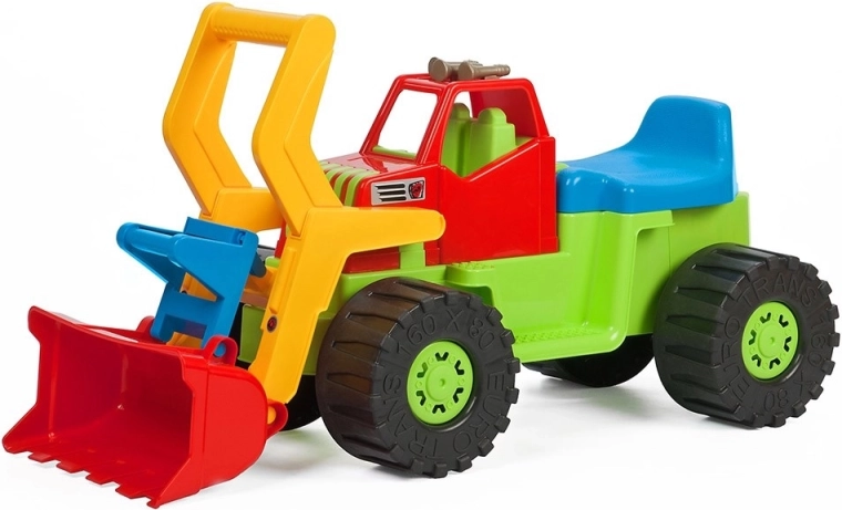 Dziecięcy jeździk koparka z ładowarką BAYO 74 cm – zielony