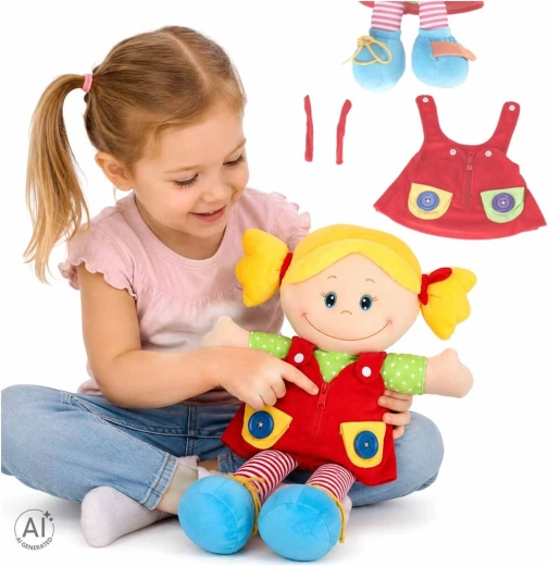 Szmatkowa lalka edukacyjna do ubierania dla dzieci