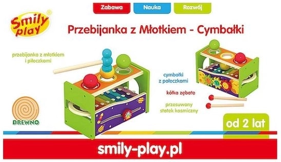 Smilp drewniana przebijanka z młoteczkiem i cymbałkami