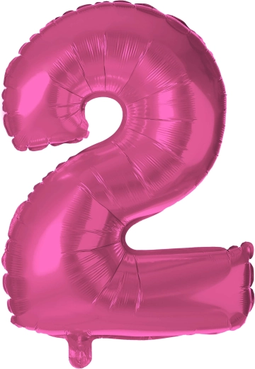 Balon foliowy cyfra 2 różowy 30 cm TORO