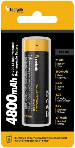 Akumulator Li-Ion Technik 21700 4800 mAh 3,7 V z zabezpieczeniem