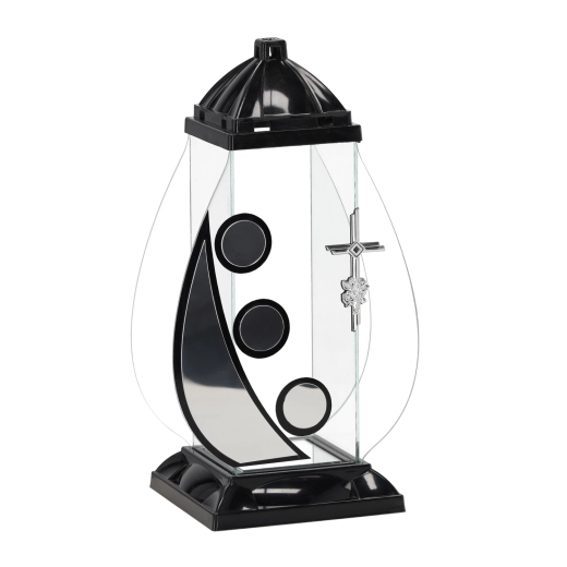 Lampion Art Deco w kształcie krzyża czarny