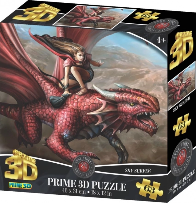 Puzzle 3D Smoczy jeździec 63 elementów