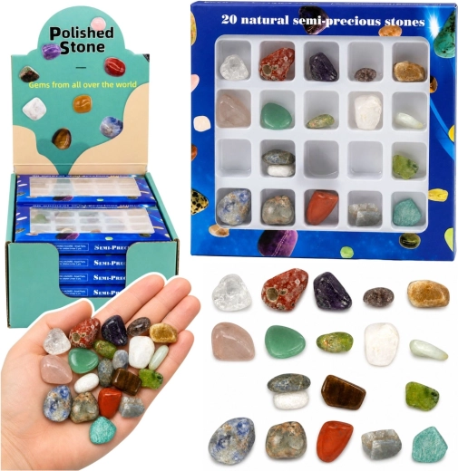 Zestaw półszlachetnych kamieni – polerowane minerały (20 szt.)
