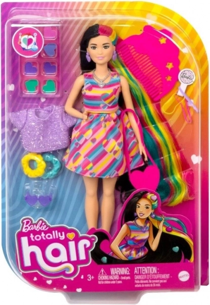 Lalka Barbie Totally Hair z kolorowymi włosami i akcesoriami