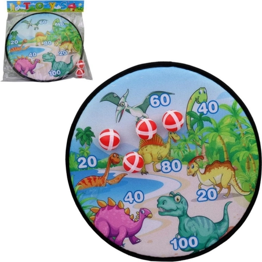 tarcza z dinozaurami i piłeczkami na rzep 36 × 36 cm