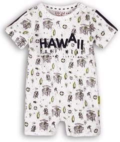Niemowlęcy krótki rampers HAWAII White-Navy