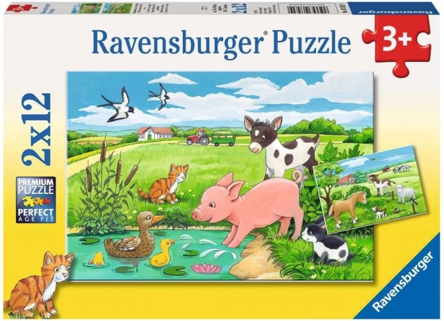 Ravensburger puzzle Zwierzęce maluchy 2×12 elementów