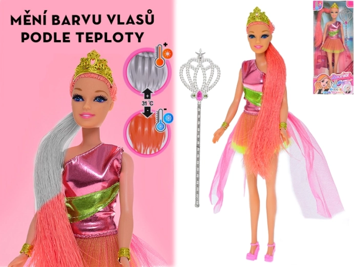 Lalka z włosami zmieniającymi kolor z akcesoriami 29 cm