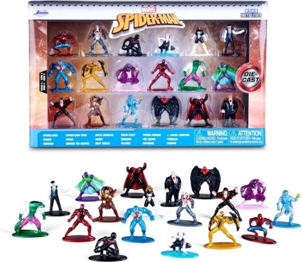 Jada Toys Marvel Spider-Man metalowe mini figurki – zestaw 18 szt.