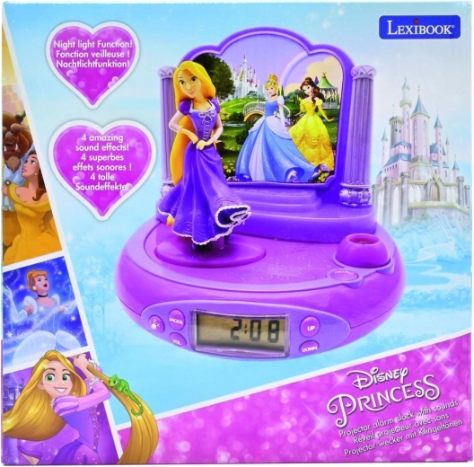 Budzik 3D z projektorem Disney Księżniczki Roszpunka