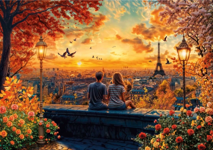 Educa puzzle Zakochani w Paryżu 1500 elementów