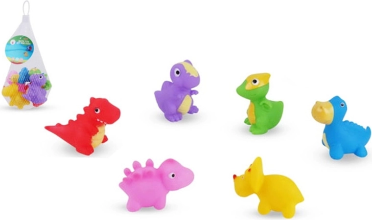 Zwierzątka – dinozaury do kąpieli, piszczący zestaw 6 szt.