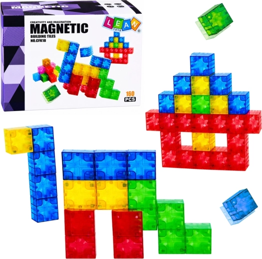 Magnetyczne klocki konstrukcyjne – kolorowe magnetyczne kostki 3D (160 elementów)