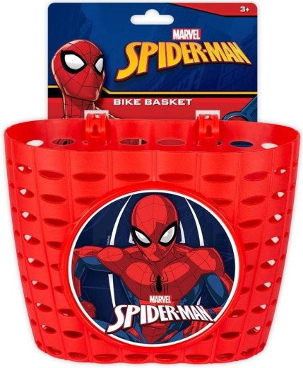 Czerwony koszyk dziecięcy na rower Spider-Man