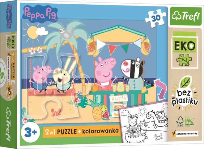Dwustronne maxi puzzle PEPPA PIG 30 elementów EKO