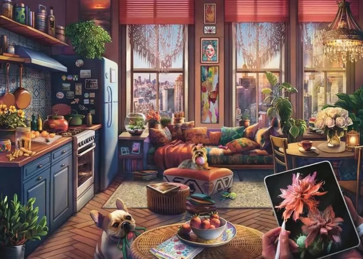 Ravensburger Puzzle mieszkanie w stylu boho XXL 500 elementów