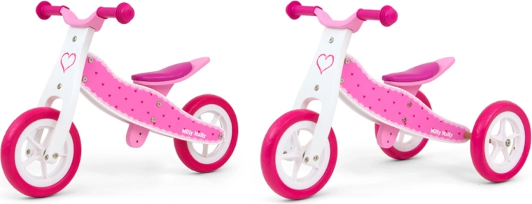 Milly Mally rowerek biegowy 2w1 Cool Hearts - 1 szt.