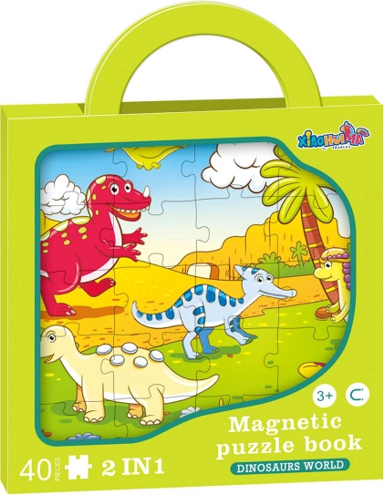 Magnetyczne puzzle dinozaury 2w1 – 40 elementów
