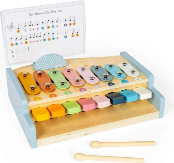 Bigjigs Toys drewniane pianino i ksylofon 2 w 1 dla dzieci