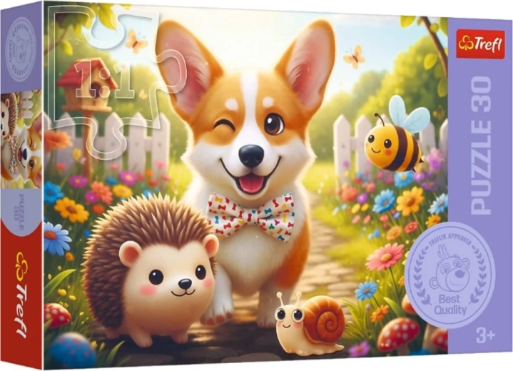 Puzzle 30 elementów – Dzień z corgi – Trefl