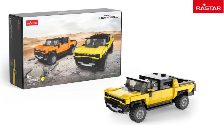 Klocki konstrukcyjne auto RASTAR Hummer EV 1:30 żółte