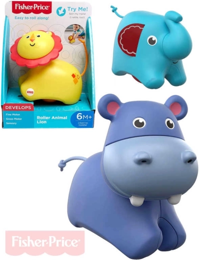 Fisher-Price jeżdżące grzechoczące zwierzątko dla niemowląt - 1 sztuka
