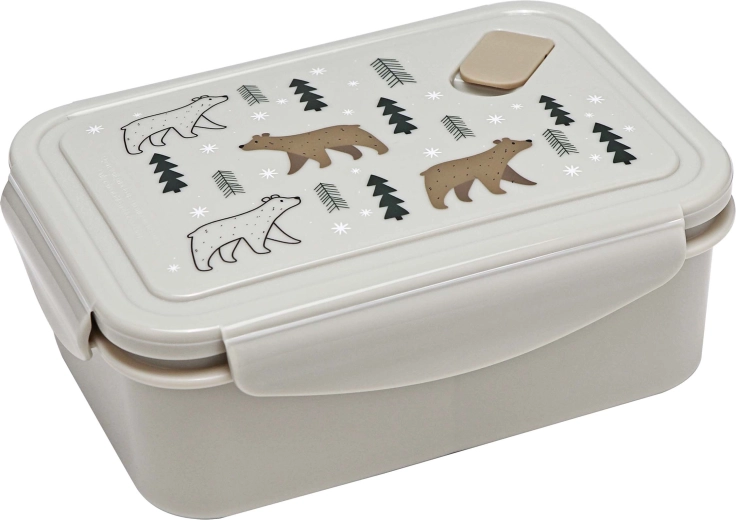 Plastowe pudełko śniadaniowe z zaworem Kitchisimo 830 ml – miś