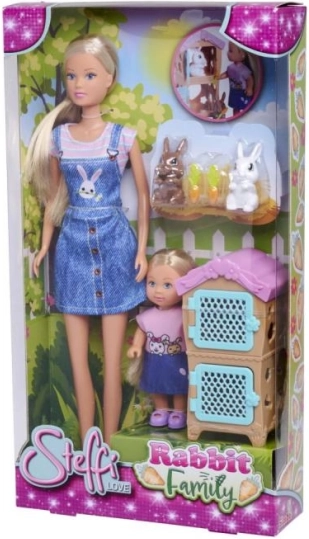 Lalka Steffi i Evička z Rodziną Królików